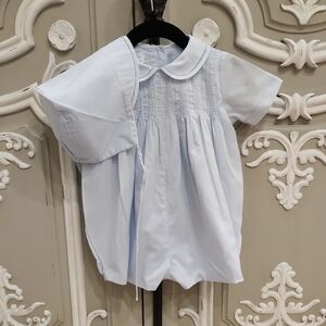 Petit Ami Baby Boy Romper And Bonnet Size 3 Months